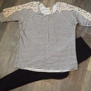 Faith and Joy Top w/Crochet Detail